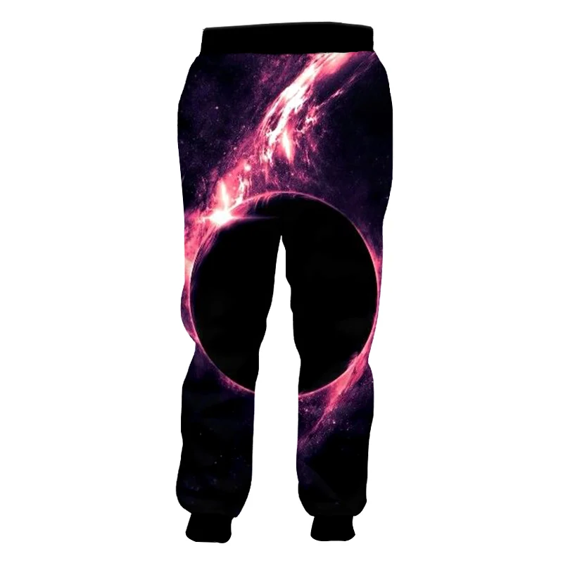 Мужские спортивные штаны UJWI черные весенне-осенние с 3d принтом в виде красных