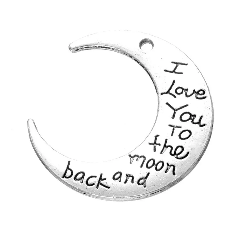 Moon Charms античное серебро I Love You To The And Back Charm подвеска 30*9 3 мм 200 шт CHF012 | Украшения и