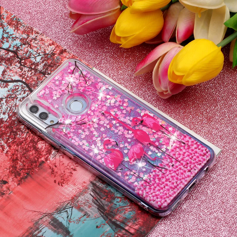 

Fashion Flamingo Liquid Sand Quicksand Phone Soft TPU Silicone Case Back Bags Cover Shell Coque Fundas for HUAWEI Honor 10 Lite