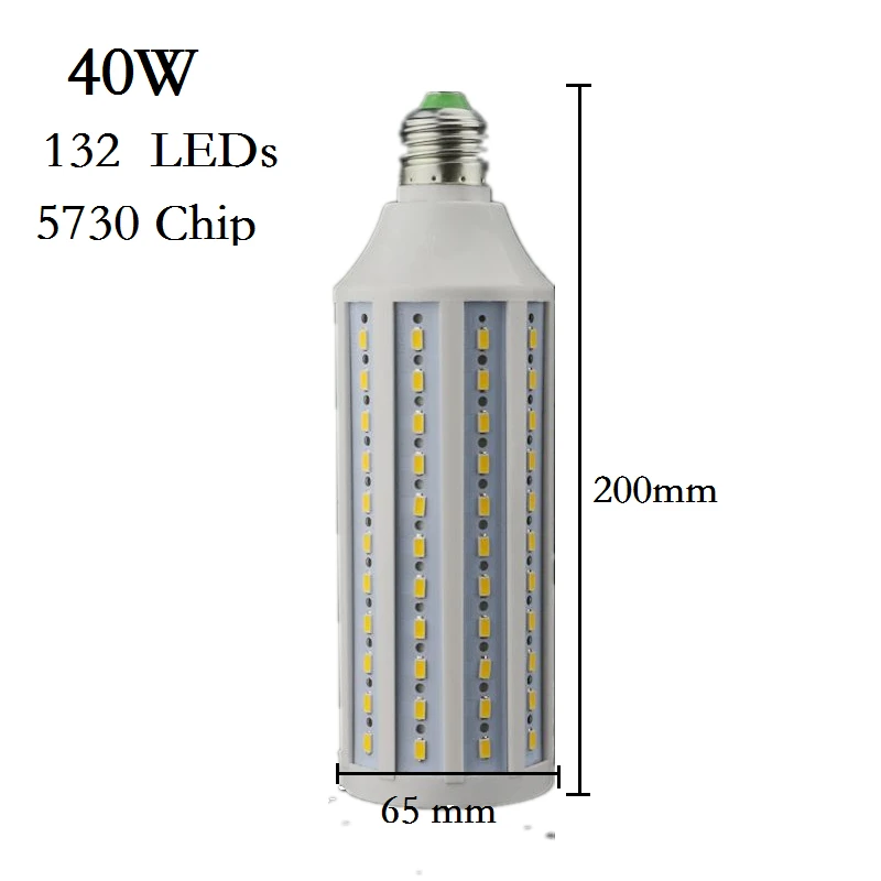 Лампада 40 Вт 50 60 80 100 светодиодная лампа 5730SMD E27 E40 E26 B22 кукурузная 110 В 220 подвесная