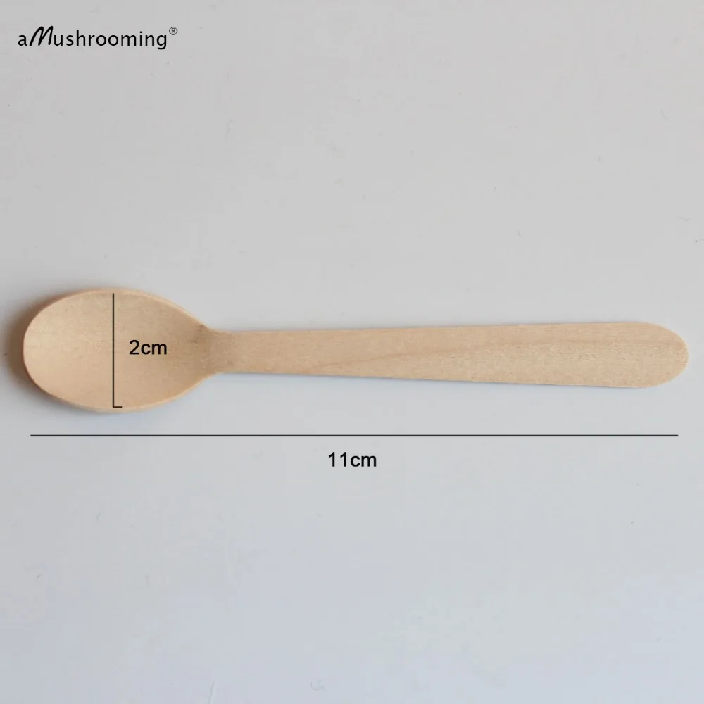 Десертные ложки для мороженого 11 см гладкие или персонализированные деревянные