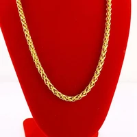 statement jewelry yellow gold filled chain necklace for men women
