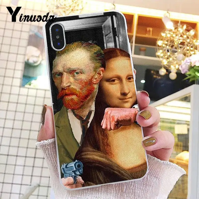 Yinuoda Мона Лиза &quotВан Гог&quot &quotКрасочный Милый Роскошный чехол для мобильного