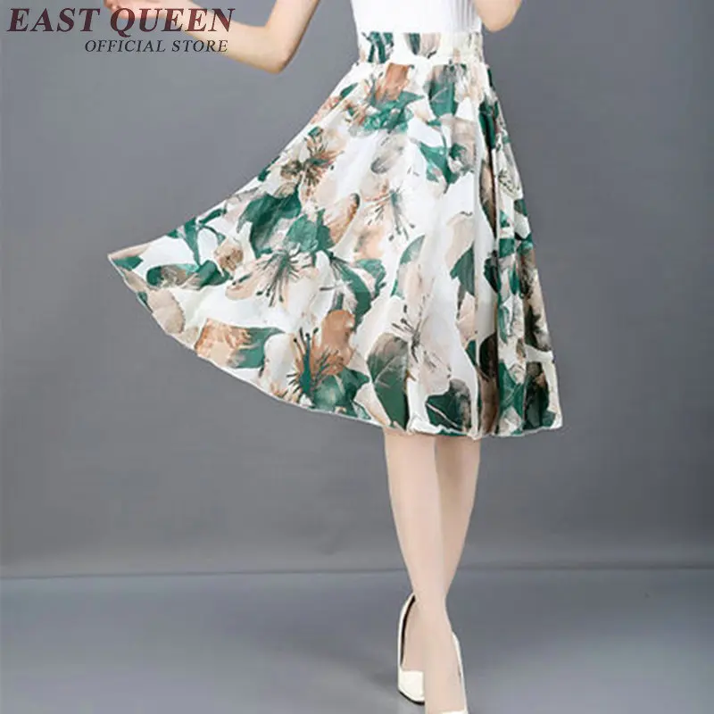 Летняя женская юбка миди 2018 Новое поступление винтажная Расклешенная с