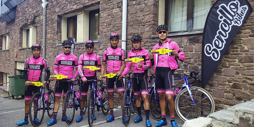 MANZANA POSTOBON PRO TEAM велосипедная майка розовая летняя быстросохнущая велосипедная одежда с коротким рукавом