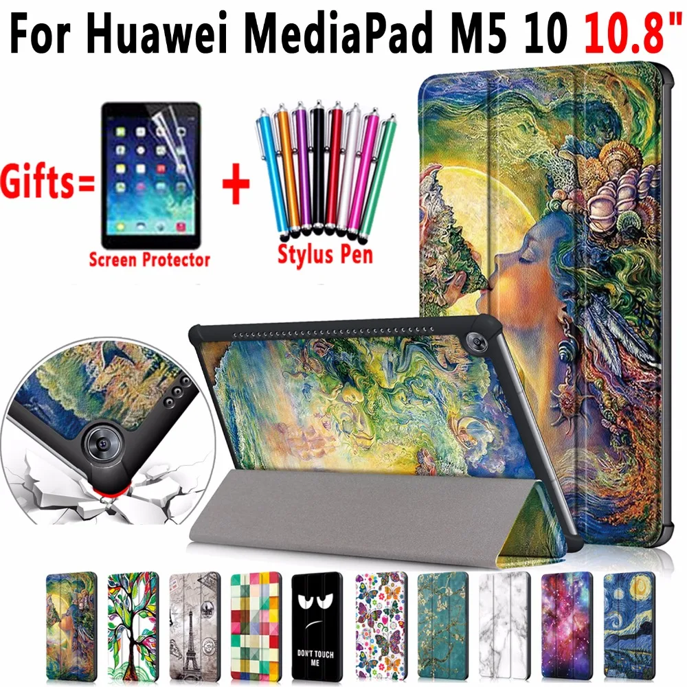 Известный Магнитный кожаный чехол для Huawei MediaPad M5 10 8 CMR AL09 W09 Pro|Чехлы планшетов и