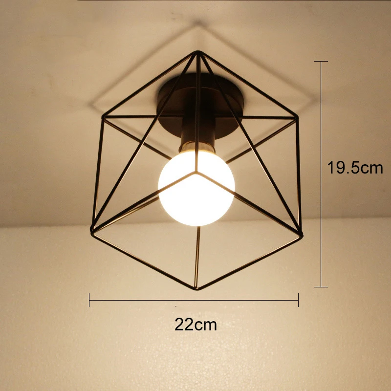 Type 02 no bulb Винтажный промышленный потолочный светильник с заподлицо, потолочный светильник, светодиодный, современный плафон, железный плафон для гостиной, коридора, балкона - Цвет корпуса: Type 02 no bulb