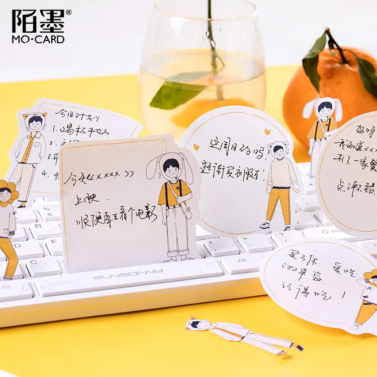Креативная оранжевая девушка Блокнот N Times Sticky Notes Escolar Papelaria школьные принадлежности наклейка-закладка