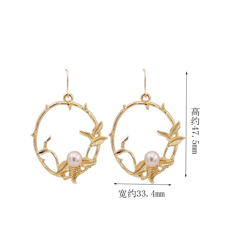 Женская винтажная Длинная подвеска в виде листьев золотого цвета | Украшения и