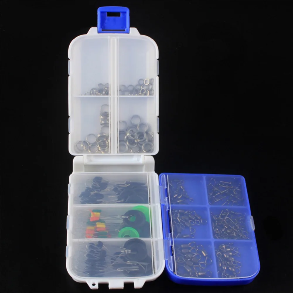 None Fishing Tools Tackle Set Box with Swivels Ring Space Bean Pin | Спорт и развлечения