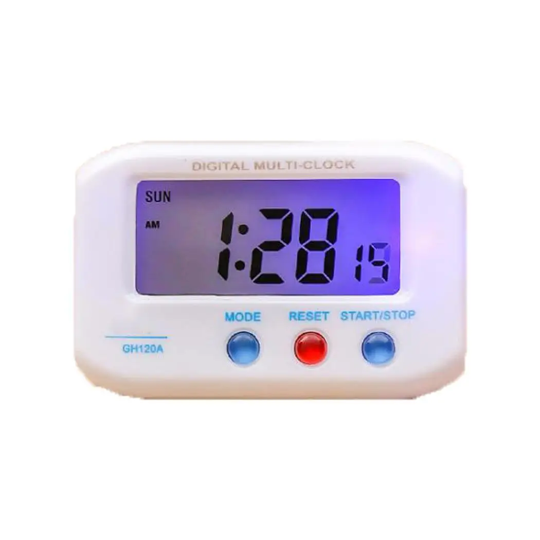 ЖК дисплей цифровой будильник Дата Настольные часы LED Повтор квадратная функция