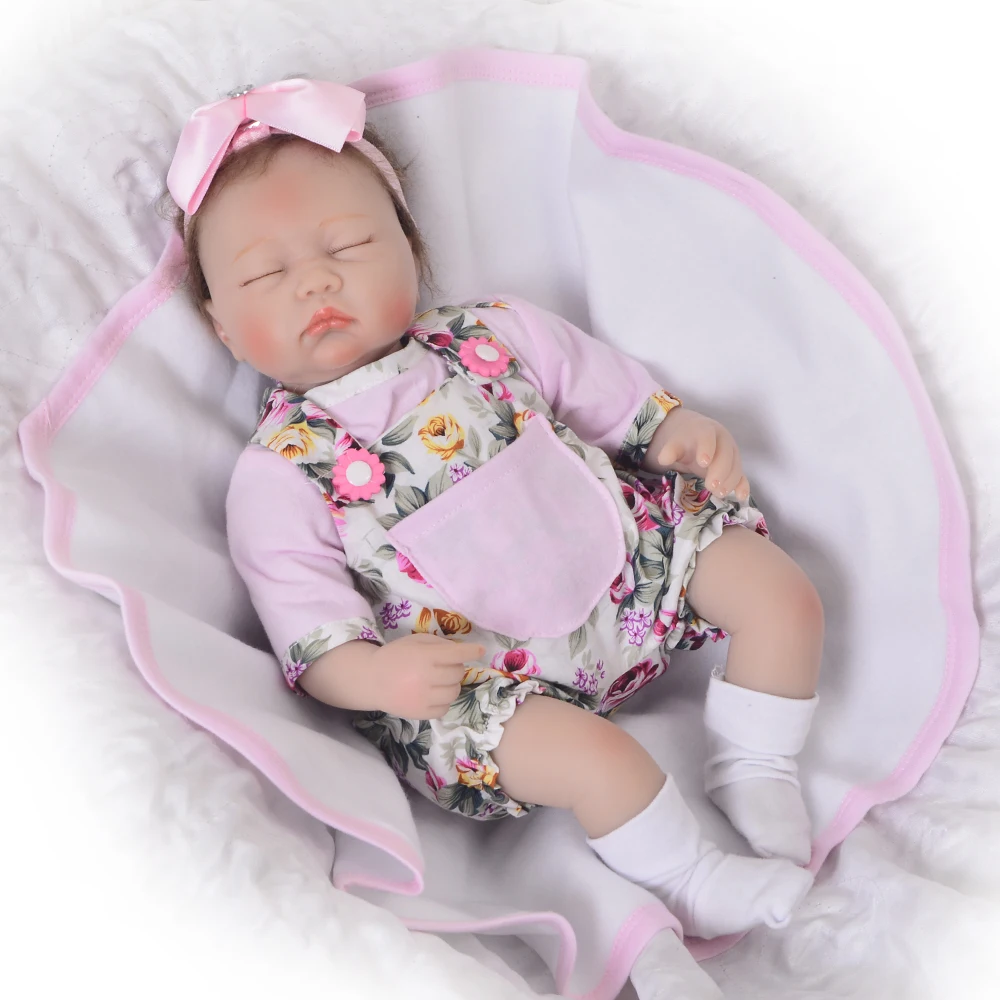 Реалистичная игрушка 17 дюймов Reborn Baby Doll 43 см мягкие силиконовые куклы bebe Hug Girf Menina