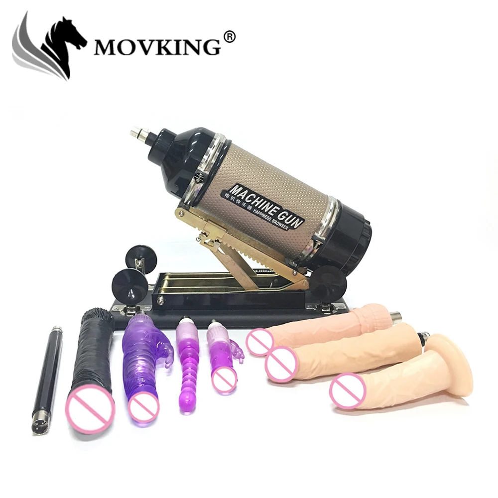 MOVKING Cannon Masterbation секс машина с вибратором кролика и большой черный дилдо