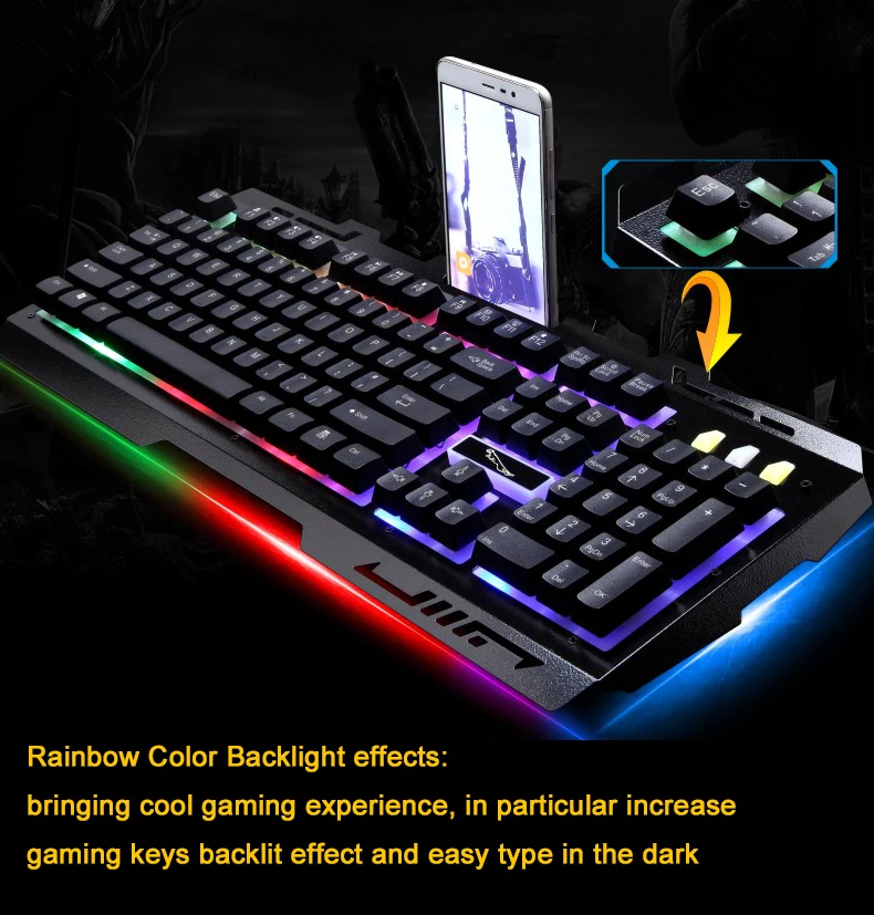 USB игровая клавиатура, мышь для геймеров, профессиональный комбинированный набор, мышь, механическая клавиатура, проводная Водонепроницаемая мышь 2400 dpi