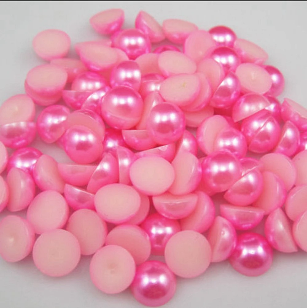 Бесплатная доставка размер 6 мм 500 шт./лот бисер полукруглые имитация жемчуга из