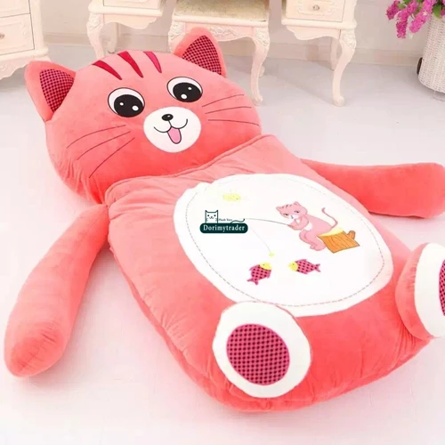 Pink Cat Dorimytrader Гигантский мультфильм Спальный мешок Мягкие плюшевые животные Beanbag Лягушка Медведь Обезьяна Cat Кровать Коврик Tatami Диван Мат DY60497 - Цвет: Pink Cat