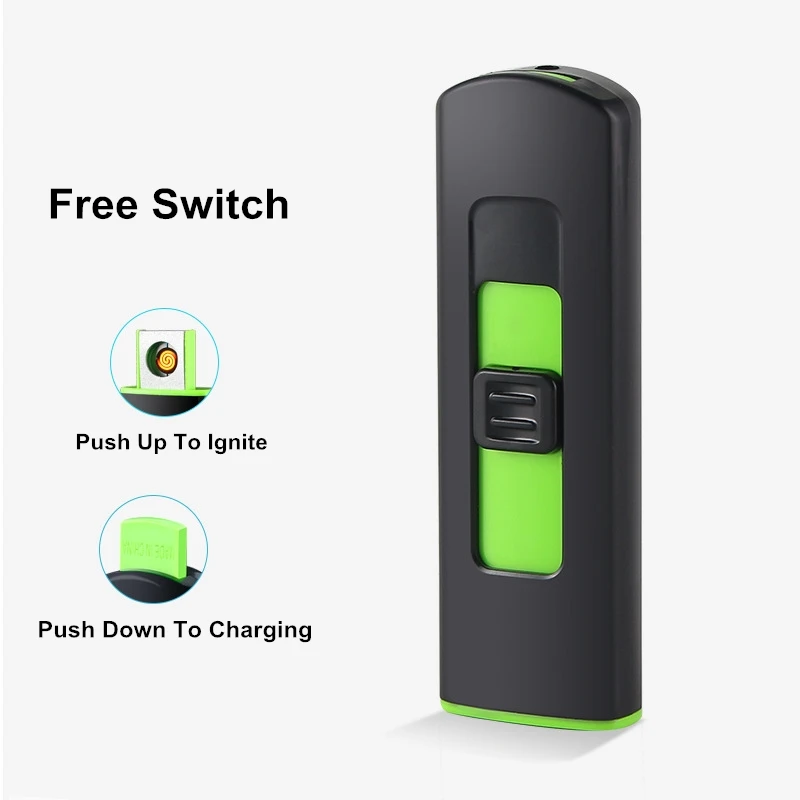 Двусторонняя зажигалка с зажиганием USB перезаряжаемая Электронная пуш ап для