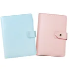 Блокнот мятно-розовый формата А5, планировщик с 6 кольцами со стильным дизайном, персональный органайзер с листьями, папка с магнитной застежкой