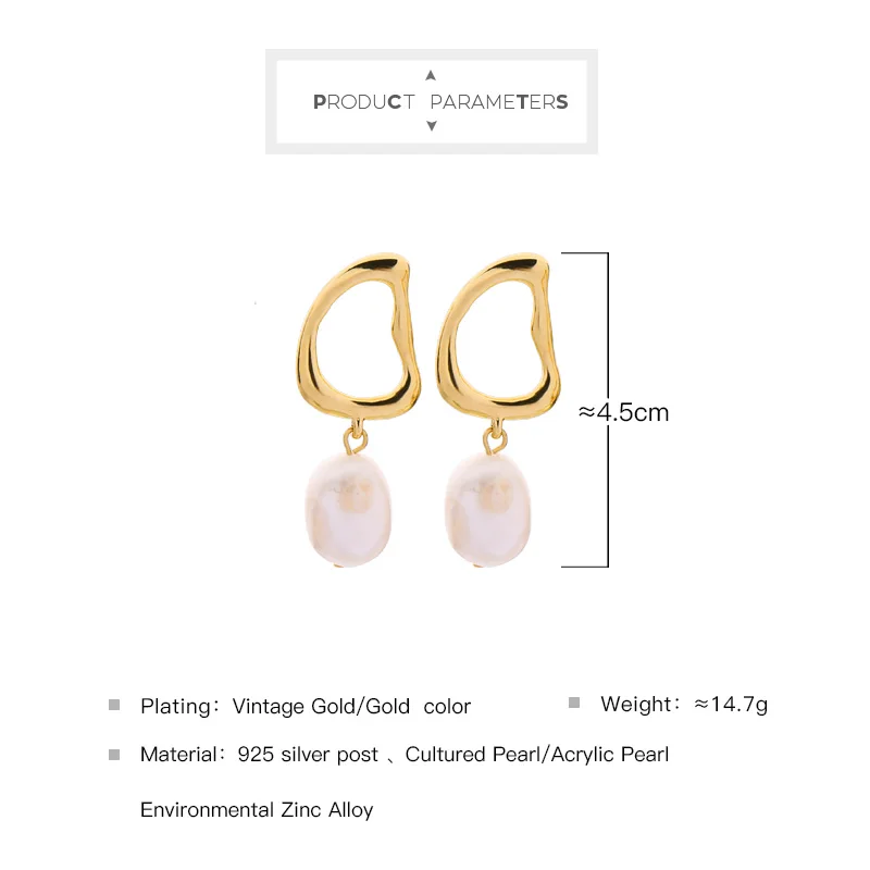 

Joolim High End Elegant Pearl Heart Drop Earring Dangle Earring For Work Women Fashion Jewelry Wholesale