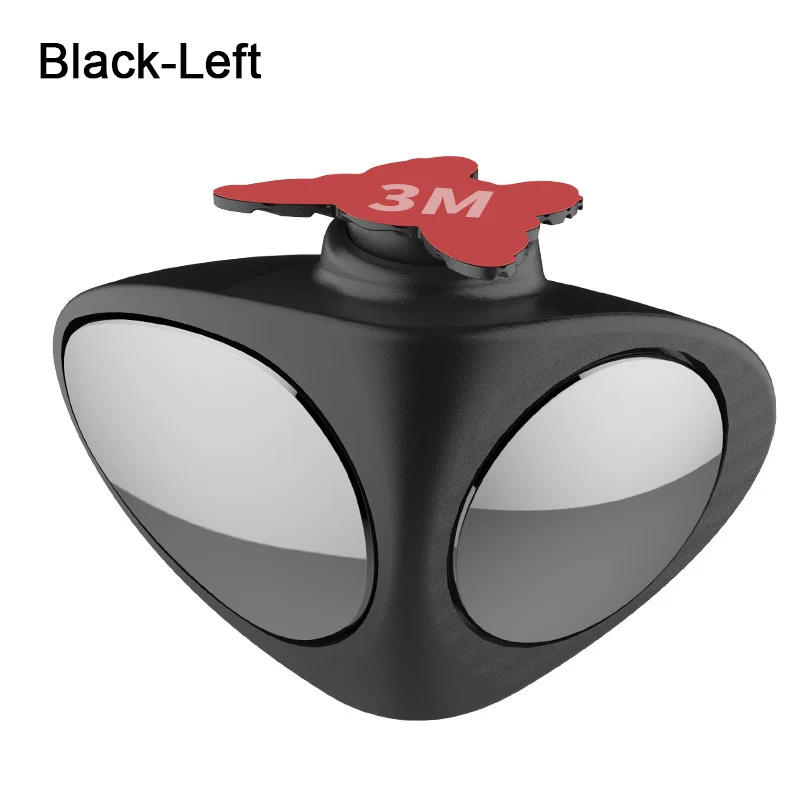 Black-left Регулируемое выпуклое зеркало заднего вида с поворотом на 360 градусов, Автомобильное Зеркало для слепого пятна, широкоугольное зеркало, переднее колесо, автомобильное вспомогательное зеркало - Цвет: Black-left