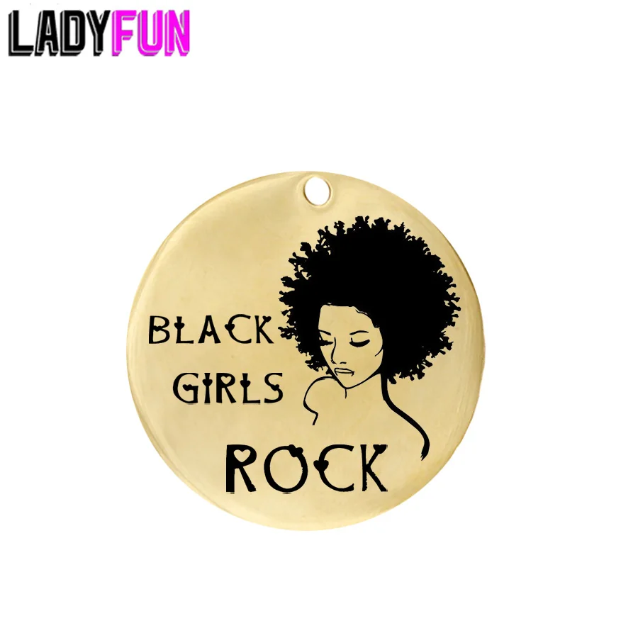 Женская подвеска в стиле рок Ladyfun круглая виде черного диска 25 мм для девушек
