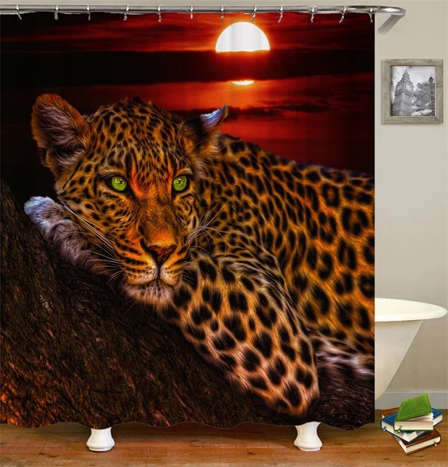 OLOEY, 3D принт, животные, занавески для душа, для ванной, экраны, водонепроницаемые, занавески для ванной комнаты, декор на заказ, Лев, тигр, зверь - Цвет: cx38