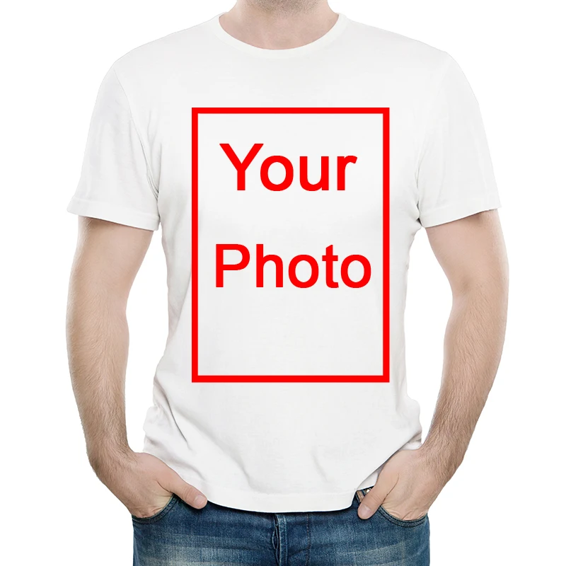 

Customized Logo White T-shirt Short Sleeve Print Own Photo Print Top Tees Customized With Own Design Custom Clothes