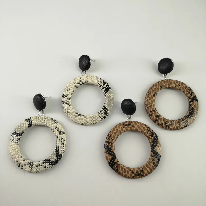 DANZE Новый женский леопардовый принт круглые серьги Винтажные Ювелирные изделия