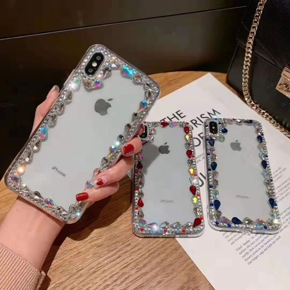 Чехол Marchcover с блестящими кристаллами и стразами для iPhone XS MAX XR X 8 7 6S 6 Plus прозрачный