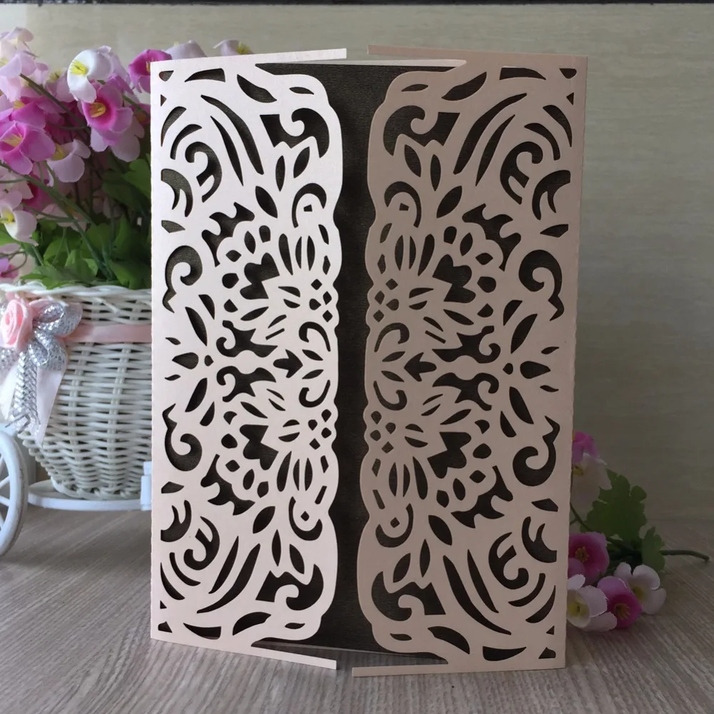 30 шт. блестящая жемчужная бумага свадебные приглашения Обложка открытка