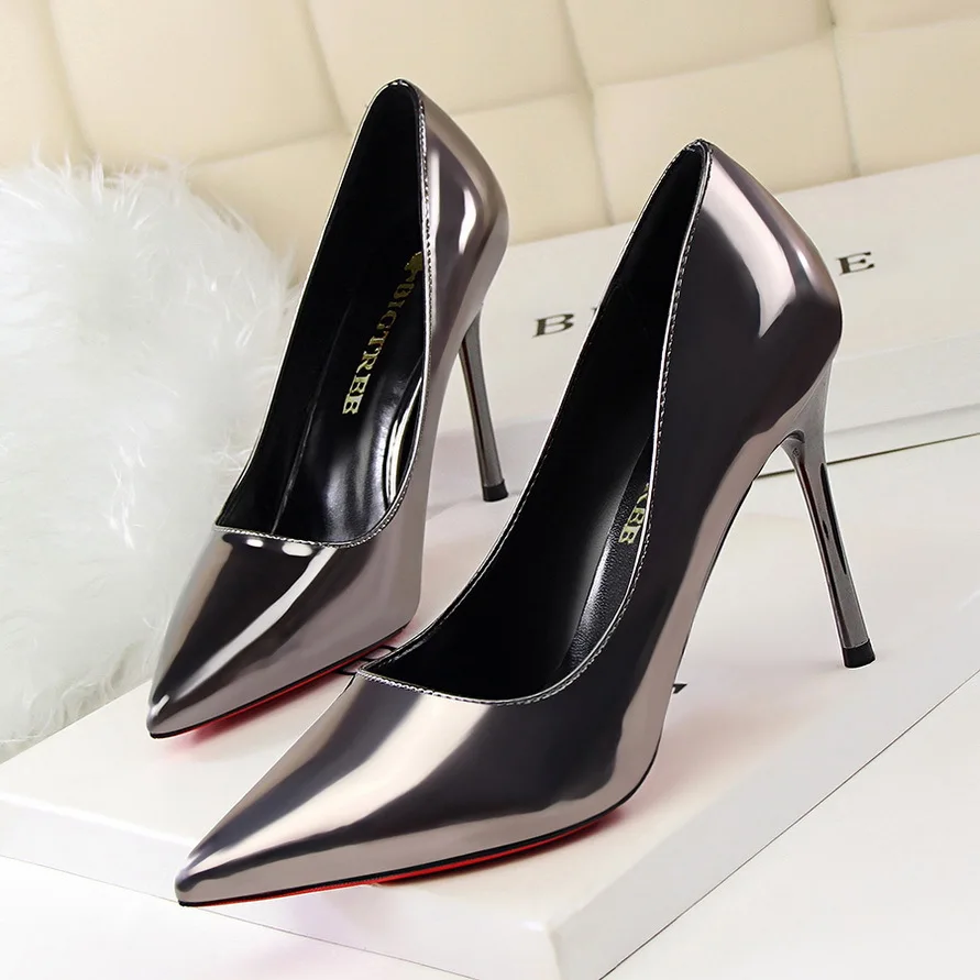 Concise slim high heel Pointed toe Super High-heels women shoes Sexy Shallow mouth elegant temperament OL pump | Обувь