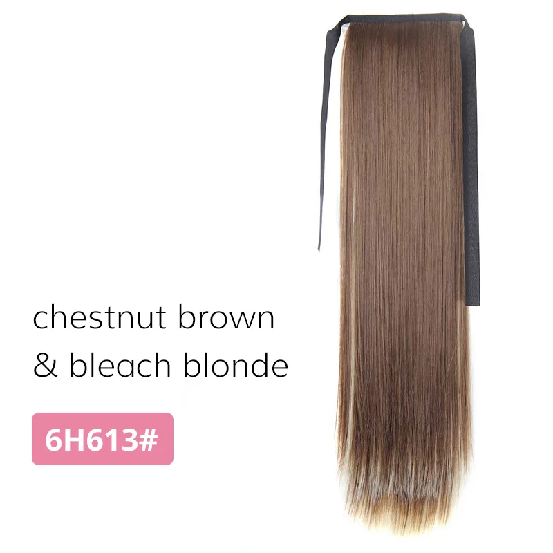 6H613 Doris beauty 22 дюйма накладной хвост шнурок длинный прямой зажим накладные волосы синтетические волосы для наращивания женские термостойкие - Цвет: 6H613