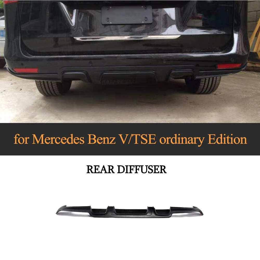 V класса Blck ПУ сзади диффузор спойлер бампера для Mercedes Benz Vito обычного издания Мини