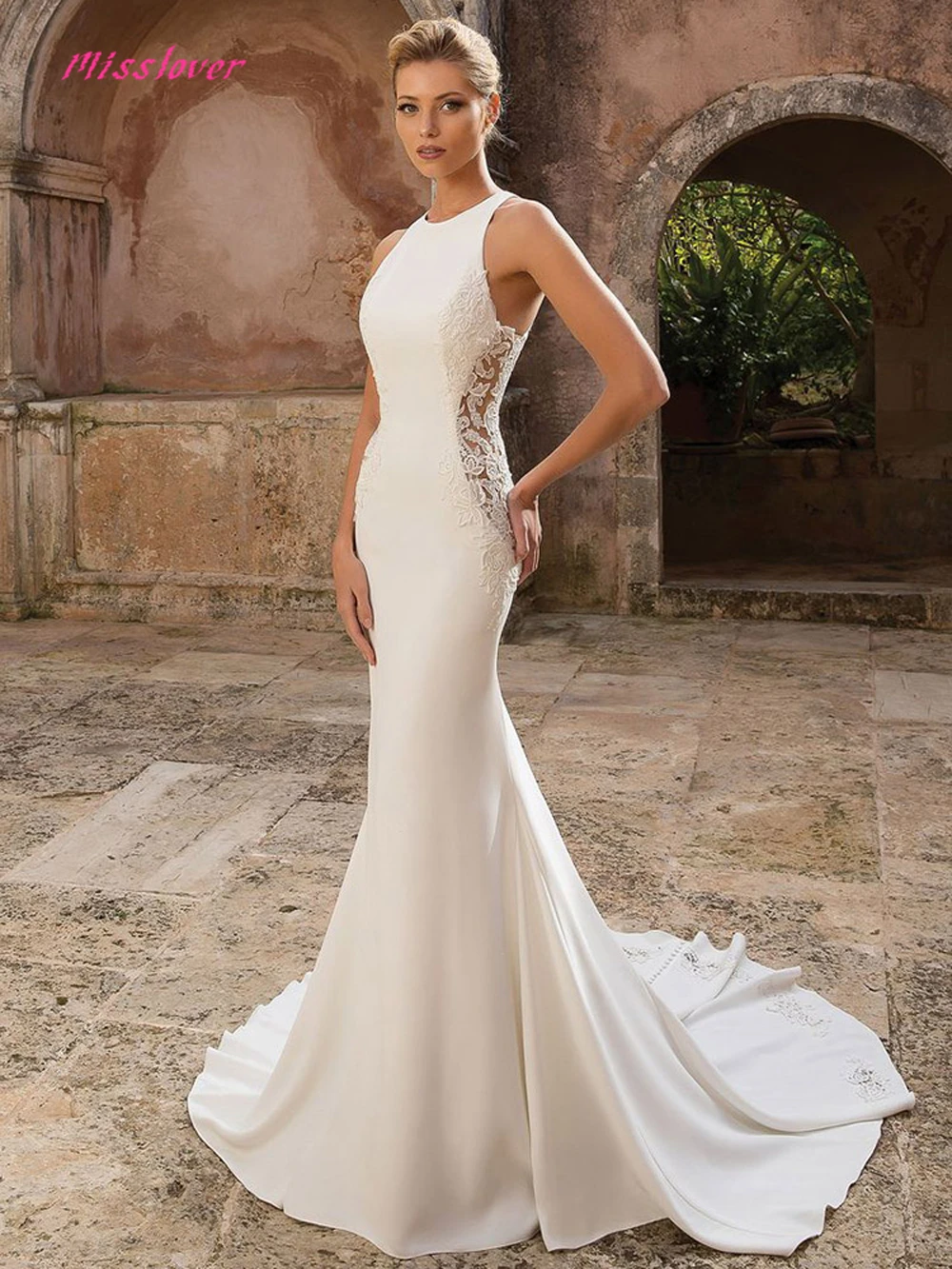 Vestido de noiva, кружевное свадебное платье русалки,, Новое свадебное платье, платье невесты, платье со шлейфом, халат de mariee, simllle, мягкий Атлас