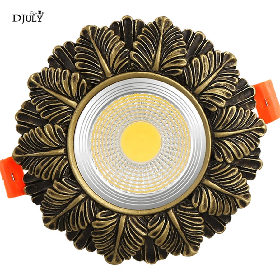 Американский Ретро потолочный светильник в виде листьев для гостиной виллы