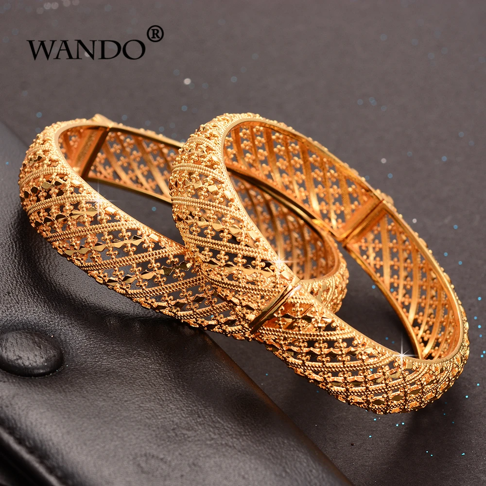 WANDO 2 шт./лот Золотой свадебный браслет Дубай для женщин модные ювелирные изделия