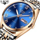 Часы наручные LIGE мужские Кварцевые водонепроницаемые, брендовые модные деловые полностью стальные, с автоматической датой, 2019