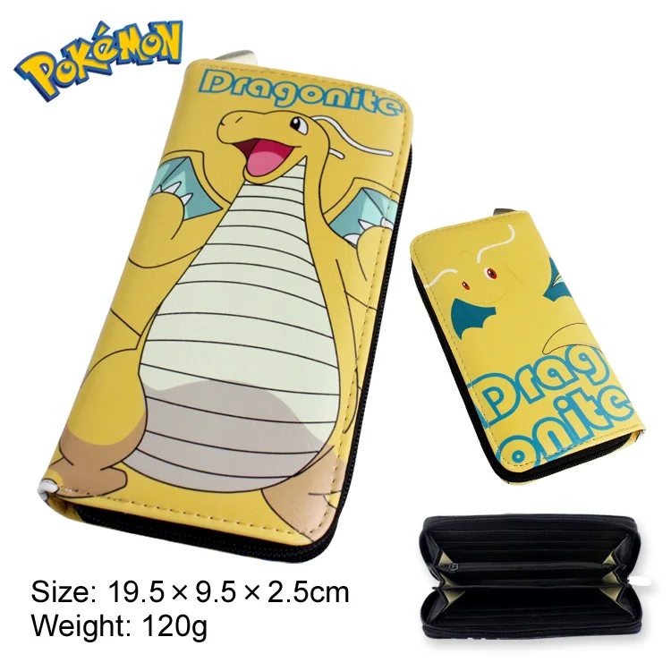 Dragonite Аниме Карманный Монстр/Дэдпул/Цифровой Монстр/Гравити Фолз Многофункциональный Повседневный Длинный кошелек/сотовый телефон клатч кошелек - Цвет: Dragonite