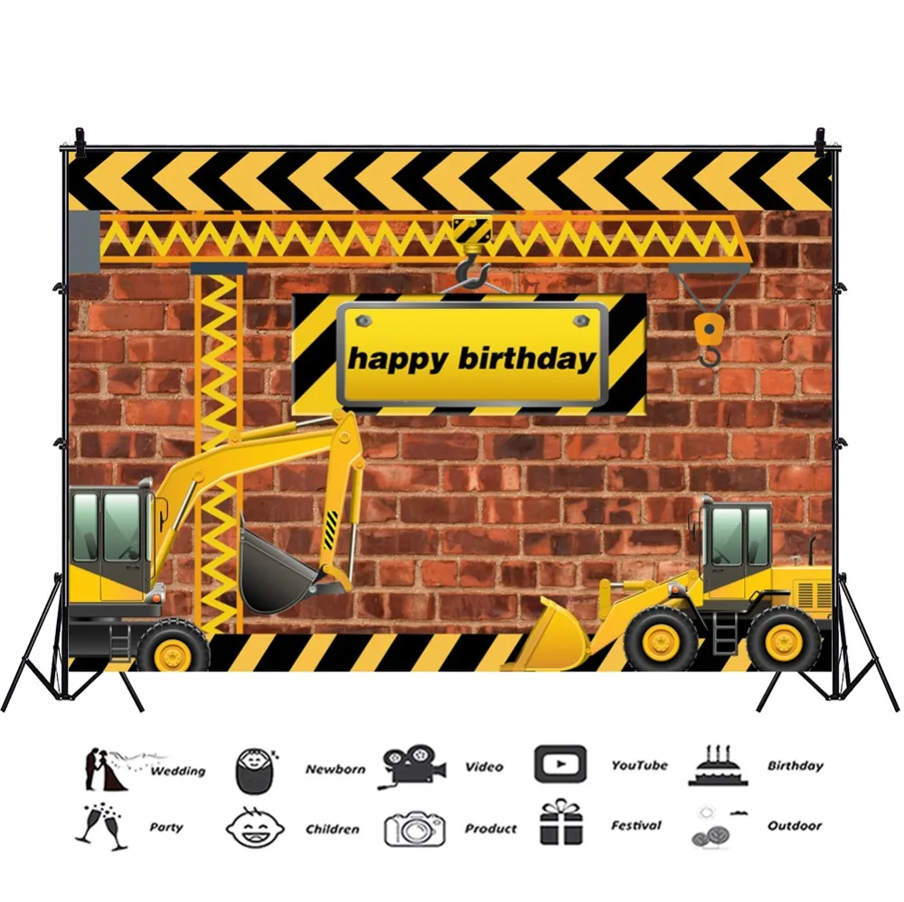 Laeacco мультфильм Digger для маленьких детей день рождения фотографии задний план