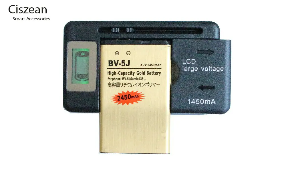 2450 мАч BV 5J / BV5J Золотой сменный аккумулятор + настенное зарядное устройство с ЖК