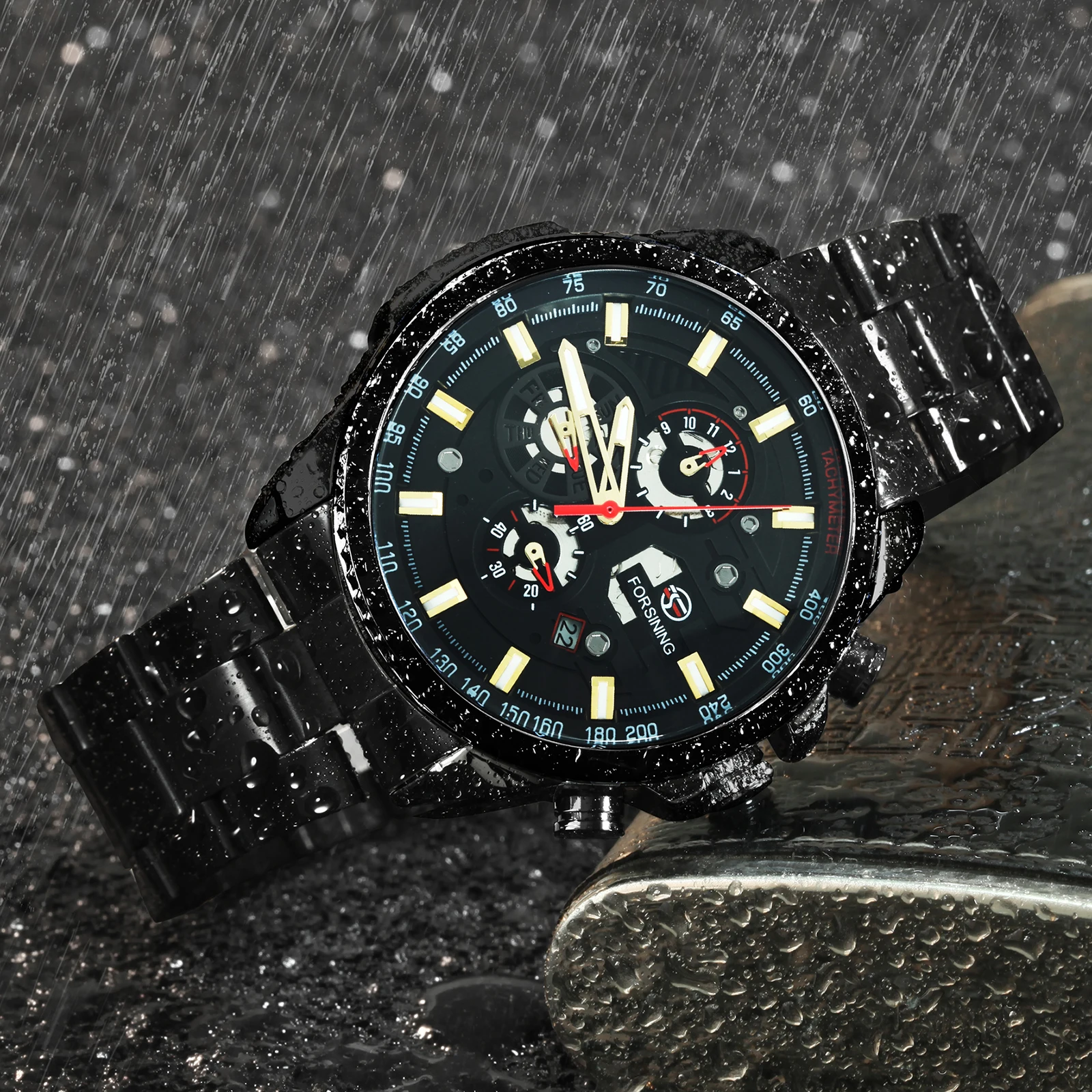FORSINING милитари платье автоматические механические часы мужские из нержавеющей