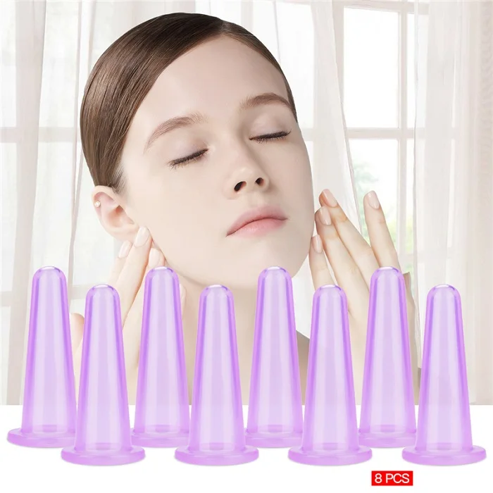 8PCS-S Вакуумные силиконовые массажные банки для семьи, массажные чашки для тела, вспомогательный антицеллюлитный массажер для лица и шеи, забота о здоровье, 37 - Цвет: 8PCS-S