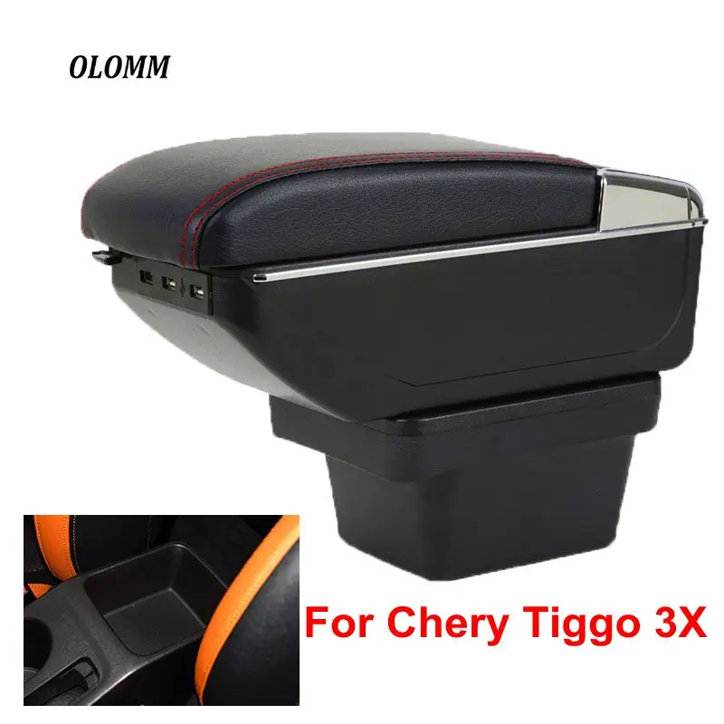 Подлокотник коробка для Chery Tiggo 3X зарядка через usb повышение двойной слой центральный магазин содержание Подстаканник Пепельница аксессуары