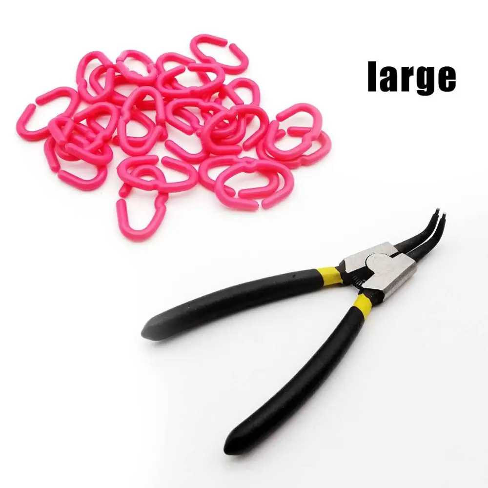 large with tool 50 шт. куриный клюв застежка петух фазан рот оснастки кольцо заменить Peepers глаз очки Blinders очки анти-клещи подача плоскогубцы инструмент - Цвет: large with tool