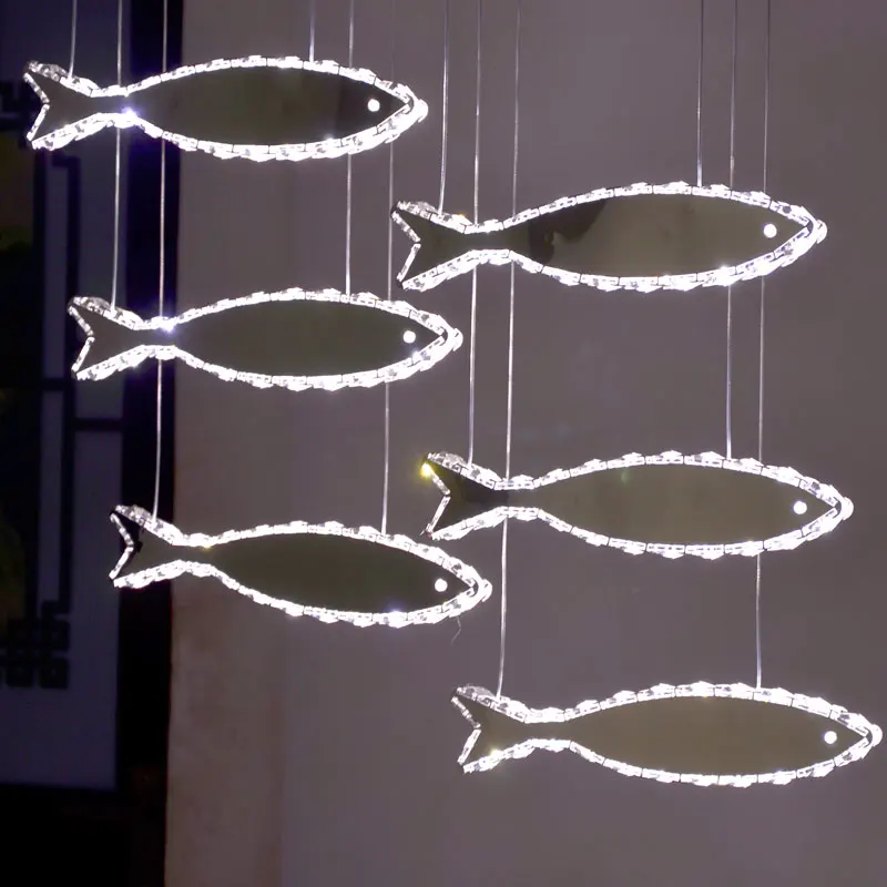 Restaurant Simple Annual Fish Lamp Nordic bedroom shopcase LED fish pendant lamps Modern Creative suspension Light Lampada | Освещение