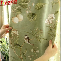 semi blackout curtains for the bedroom bird curtains for the living room window green blue curtains blinds customized wp145 hs