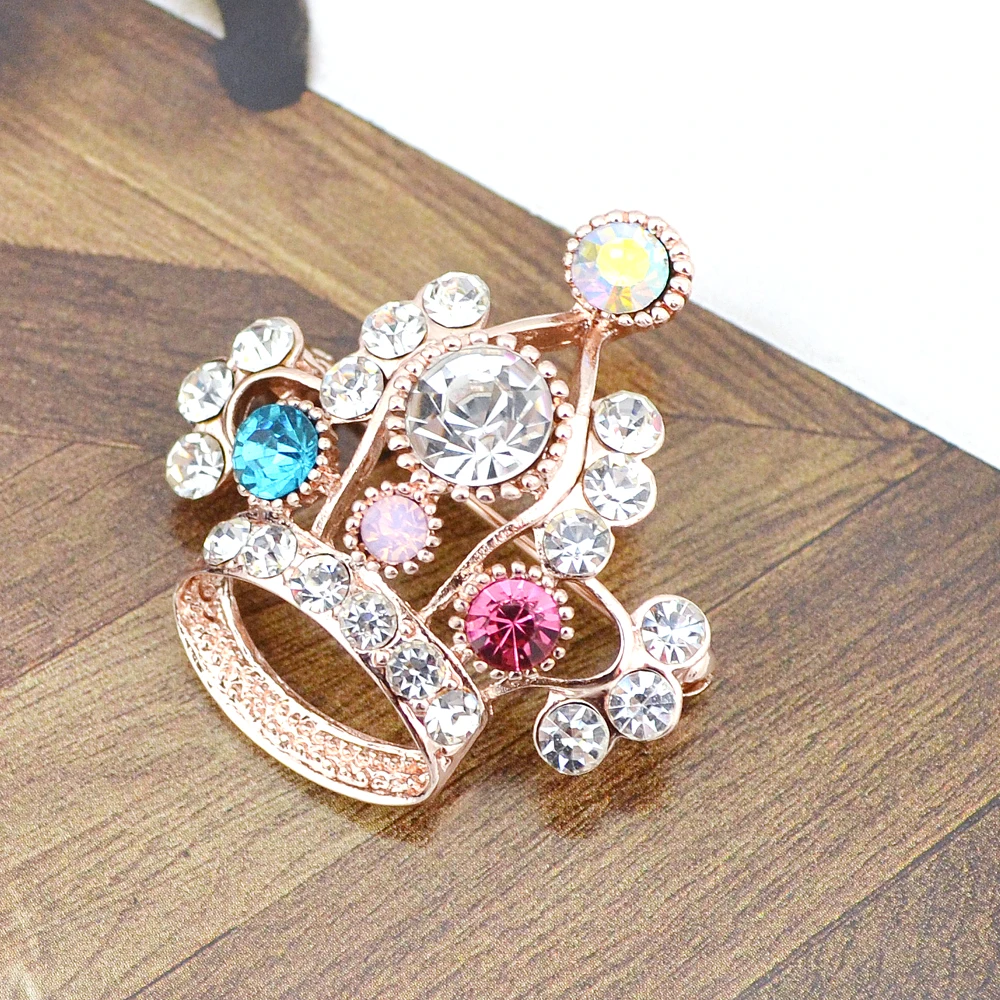 Zhen Tomomi Hot Simple Gorgeous Exquisite Crown Rhinestones Brooch Scarf Buckle Birthday Party Clothing Accessories Jewelry | Украшения и