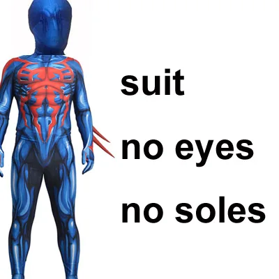 suit no eye no soles Ling Bultez4 Высокое качество новейший 2099 костюм Человека-паука мышечный оттенок Человек-паук 2099 Косплей Костюм с зеркальными линзами полный костюм - Цвет: suit no eye no soles