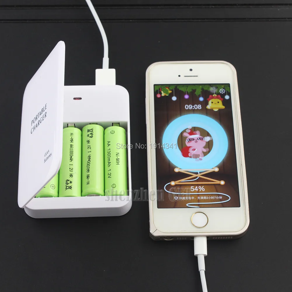 SZAICHGSI Powerbank Portable 4X AA Battery Travel Emergency USB Power Bank Charger for Mobile Phone Wholesale 300pcs/lot | Мобильные
