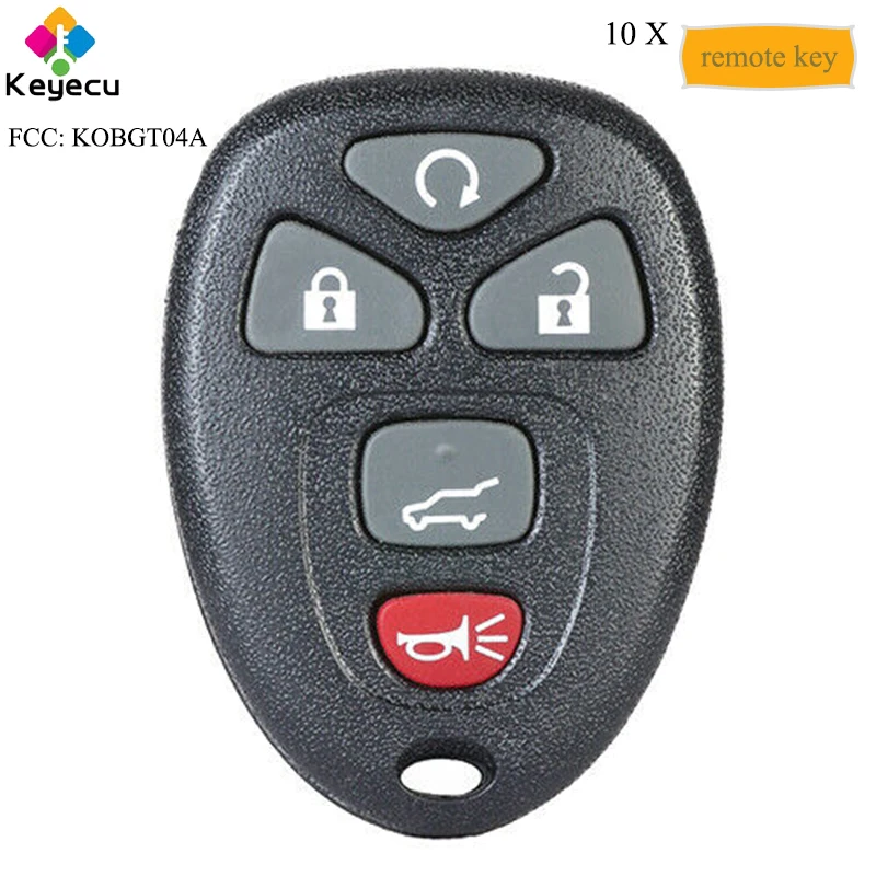 KEYECU 10 шт дистанционный Автомобильный ключ с 5 кнопками-FOB для Pontiac G5 G6 Grand Prix/Buick